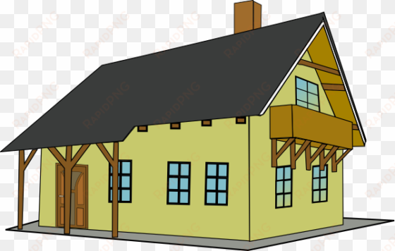 house 2 clip art at clker - sloping roof house clipart