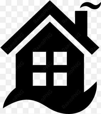 house with chimney vector - home symbol