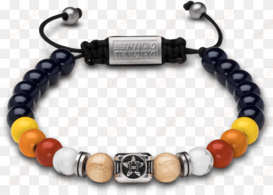 houston astros square enamel macrame bracelet 8mm - bracelet
