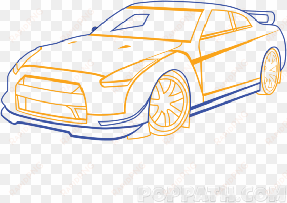 How To Draw A Race Car Pop Path Png Car Drawing - Race Cars Drawing transparent png image