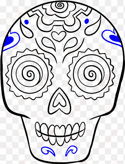 how to draw a sugar skull - drawing