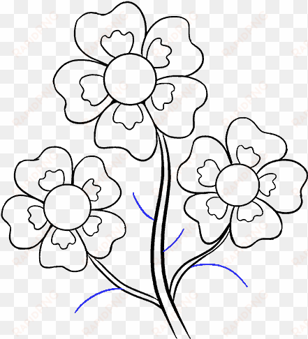 How To Draw Cartoon Flowers - Draw Flowers In Easy Way transparent png image