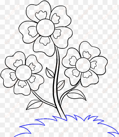 how to draw cartoon flowers - draw flowers in easy way