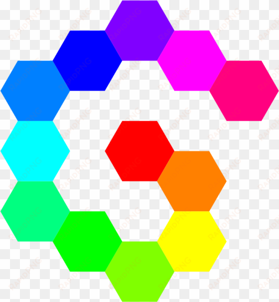 how to set use 12 hexagon spiral rainbow clipart