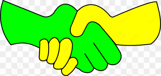 how to set use green and yellow handshake clipart