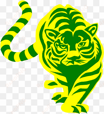 how to set use green and yellow tiger clipart