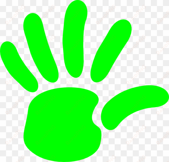 how to set use green hand print clipart