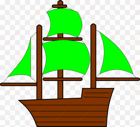 how to set use green pirate ship clipart