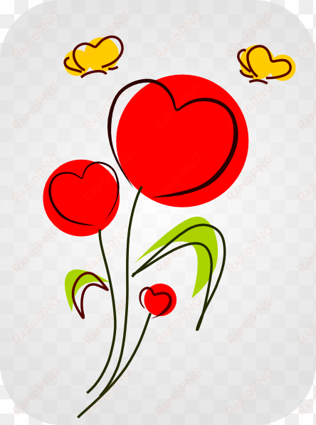how to set use heart flowers with butterflies clipart