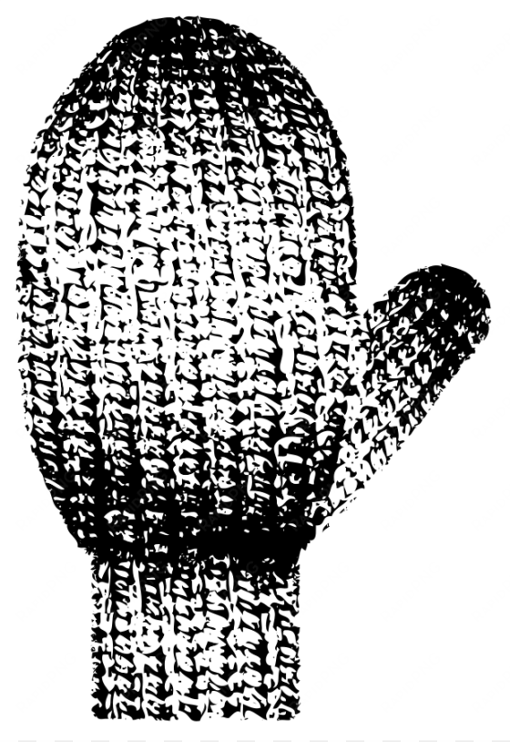 how to set use mitten with knitted texture clipart
