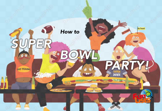 how to super bowl party - friends watching tv cartoon