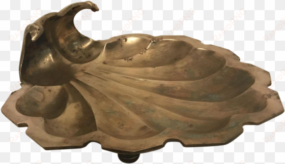 huge solid brass cigar ashtray or planter - statue