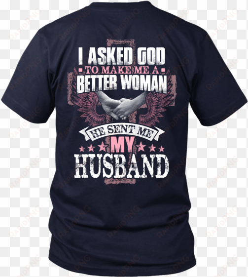 "i asked god - my other ride is your face womens biker shirt
