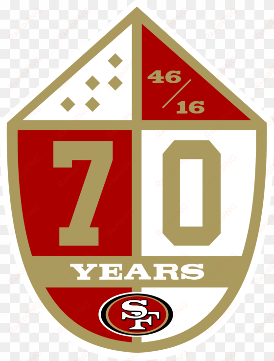 i couldnt find a high resolution image of the anniversary - san francisco 49ers 70th anniversary