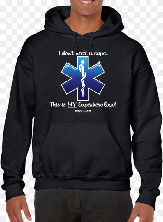 i don't need a cape superhero emt ems star of life - talking heads band hoodie hooded sweatshirt xs s m