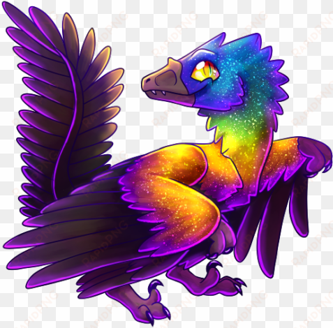 i finally got around to a caihong probably a little - rainbow dinosaur is real