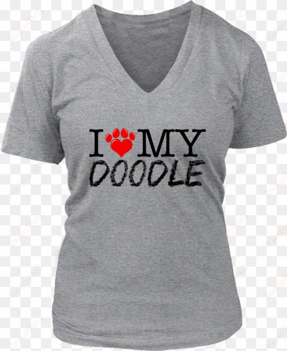 i heart my doodle - hillary for prison 2016 (ladies) - ladies v-neck tee
