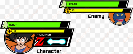 i just find the design of the health and ki bars a - dragon ball z health bar
