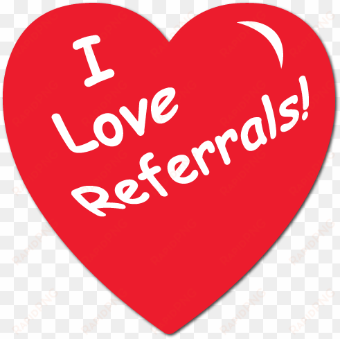 "i love referrals" heart shape stickers - love referrals