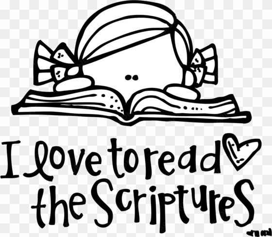 i love to read the scriptures - melonheadz reading clipart black and white