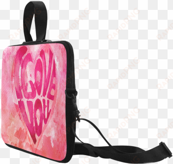 i love you watercolor laptop handbags 17" - qc laptop bag the division bell pink floyd sleeve case