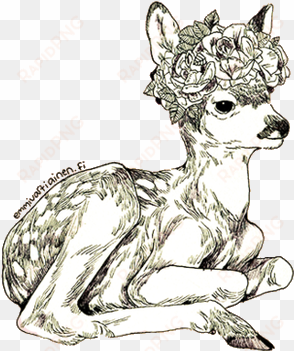 i never learn - animals with flower crowns drawing
