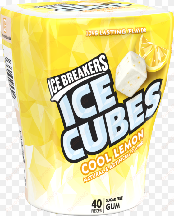 ice breakers ice cubes gum, sugar free, cool lemon