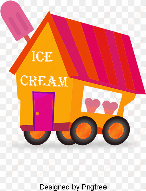 ice cream cart vector, ice cream, ice cream, summer - ice cream