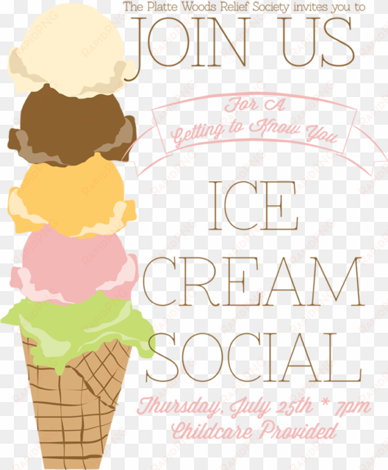 Ice Cream Social Poster - Free Editable Ice Cream Social Flyer transparent png image
