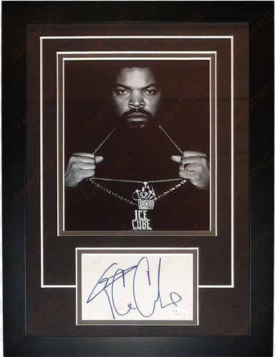 ice cube o'shea jackson autographed rap music “signature - ice cube rapper hip-hop music gangsta rap bw 32x24