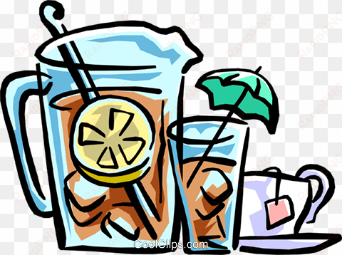 ice tea with glasses royalty free vector clip art illustration - iced tea pitcher clipart