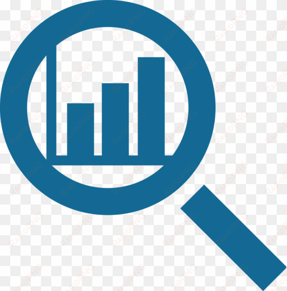 identify current market share - blue magnifying glass icon