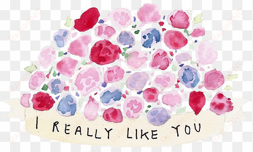 ilikeyou ireallylikeyou flowers pink purple banner - painting