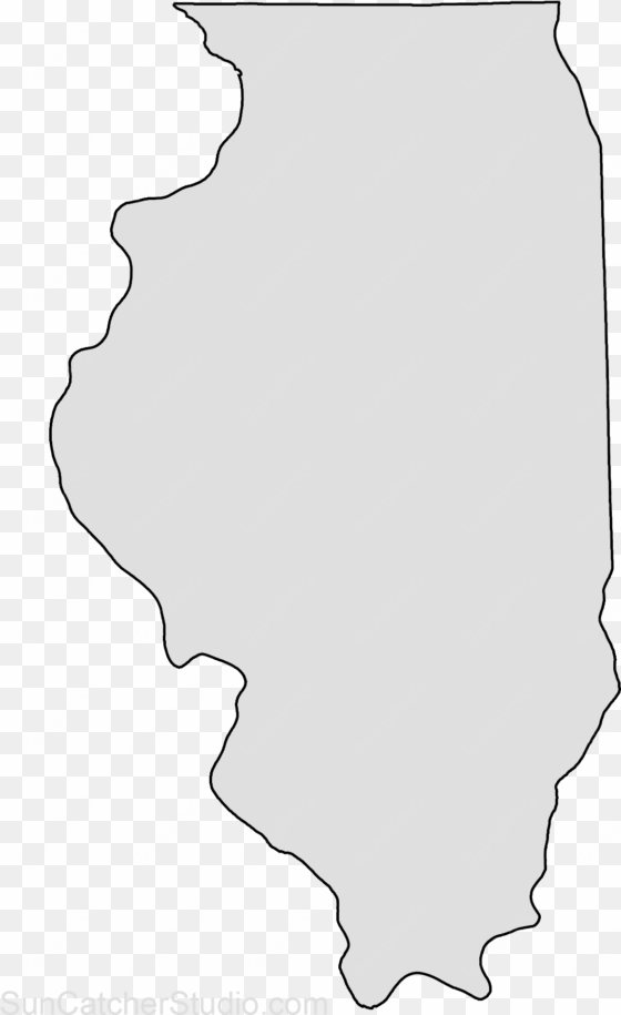 illinois map outline shape state stencil clip art scroll - state of illinois clip art