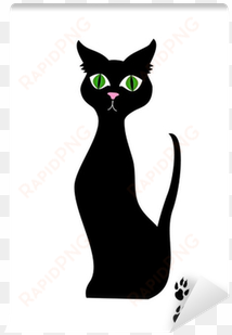 illustrated cat silhouette vector wall mural • pixers® - cat