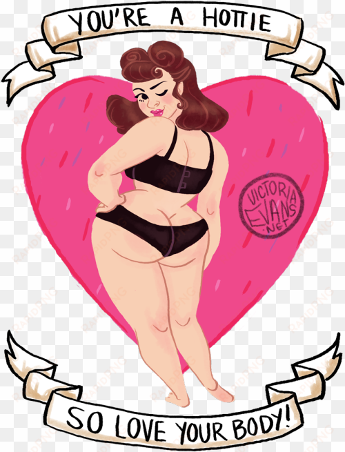 illustration art female pin up chubby motivational - curvy pin up girl art