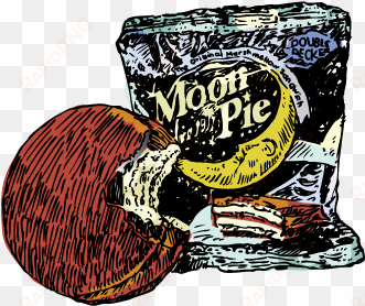 illustration by mark andresen - moon pie chocolate flavoured double decker marshmallow