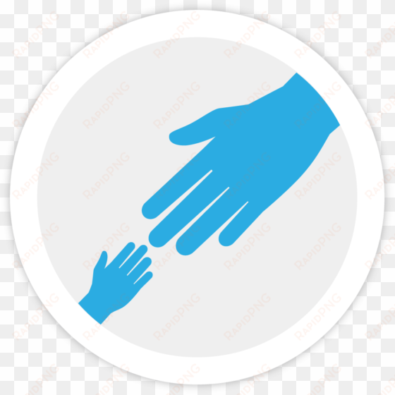 illustration of a parent's hand reaching out to a child's - bezlio
