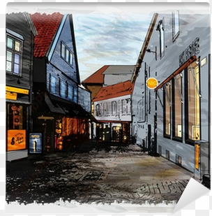 illustration of city street - illustration
