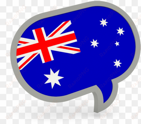 illustration of flag of australia - australian flag speech bubble