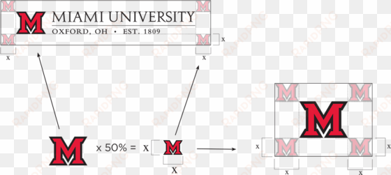 illustration of size and space requirement text - college flags and banners co. miami redhawks state