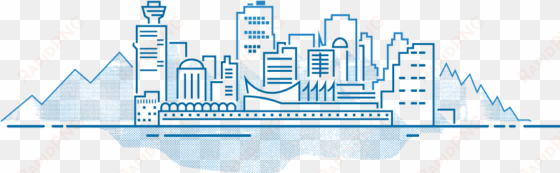 illustration vancouver skyline - vancouver cityscape line art