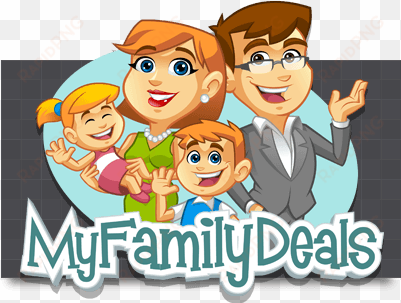 illustrations cartoon logo design for myfamilydeals - my family cartoon png