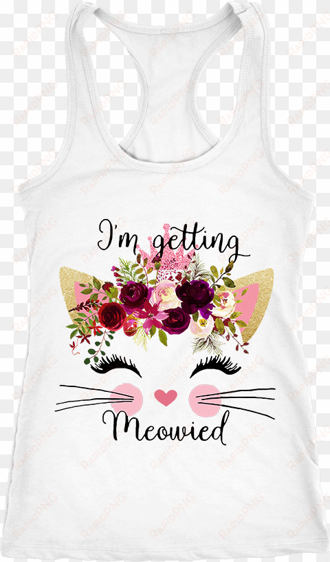 i'm getting meowied watercolor flower cat lady get - active tank