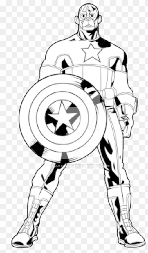 Image Black And White Captain America Clipart Black - Captain America Out Line transparent png image