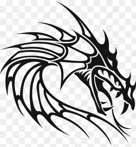 image black and white stock dragon tribal design ideas - simple chinese dragon head drawing