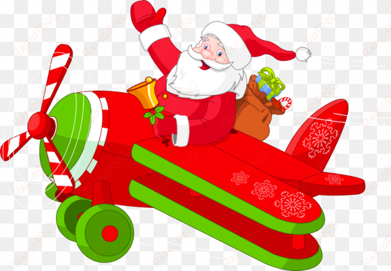 image free download christmas airplane clipart - santa airplane clipart