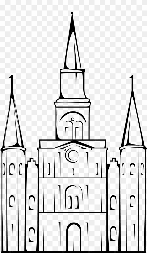 image free library cathedral drawing outline - saint louis cathedral art