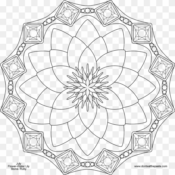 image freeuse library july birthstone and flower chip - mandalas para la depresion