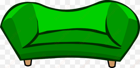 image - green couch - png - club penguin wiki - the - club penguin green couch
